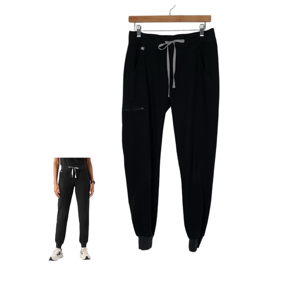 Figs Technical Collection  Zamora Jogger Scrub Pants Black Small Women’s Scrubs - Picture 1 of 16